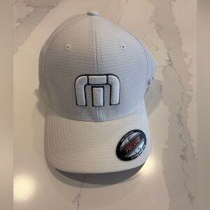Travis Mathew White Cap with Black Logo